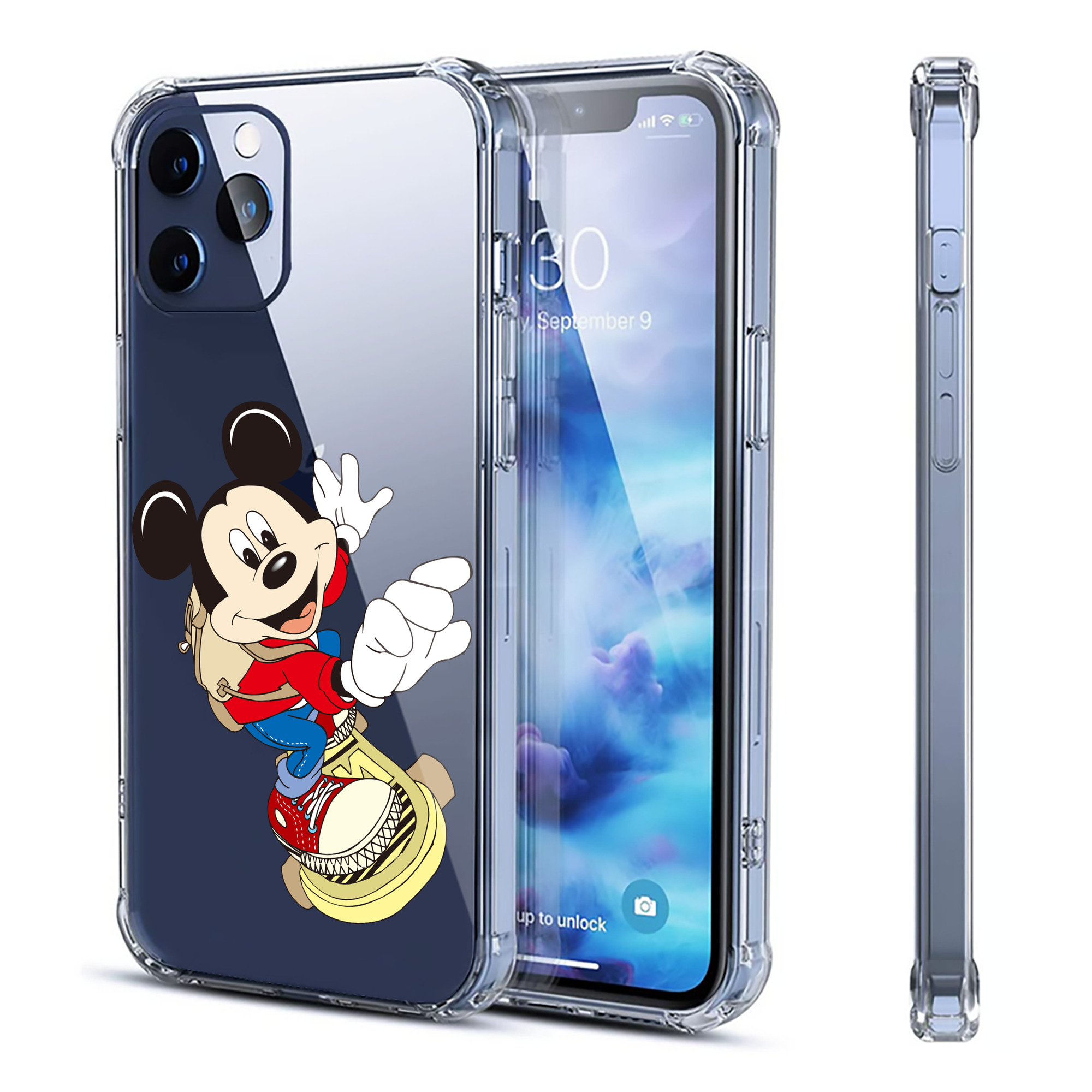 ミッキーマウス Mickey Mouse 【iPhone 12シリーズ対応】透明スマホケース（クリアソフトケース）